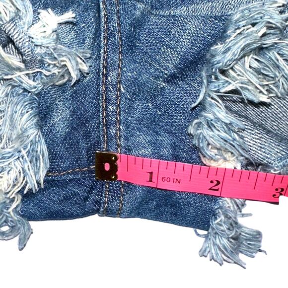 Abercrombie & Fitch High Rise Festival Distressed Denim Short Size 10 - Picture 16 of 16